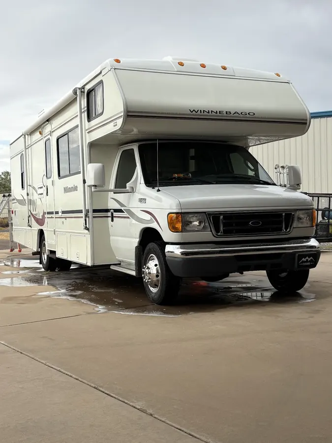 Class C motorhome after a full exterior detail
